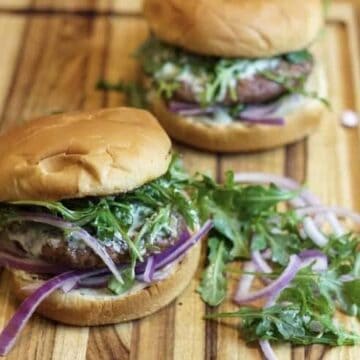 Sous Vide Lamb Burger with Homemade Tzatziki Sauce