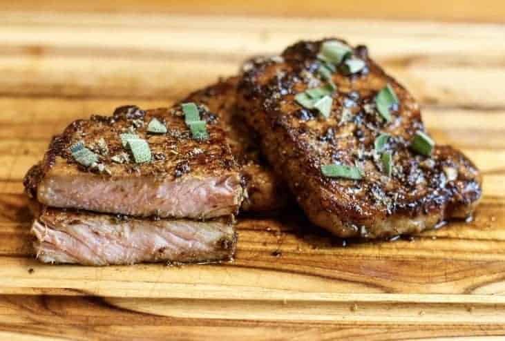 sous vide balsamic sage pork chops