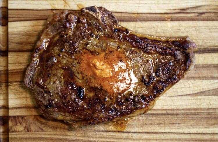 sous vide steak with gochujang butter