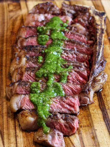 sous vide new york strip steak with chimichurri
