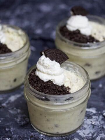 Sous Vide Oreo Cheesecake with whipped cream