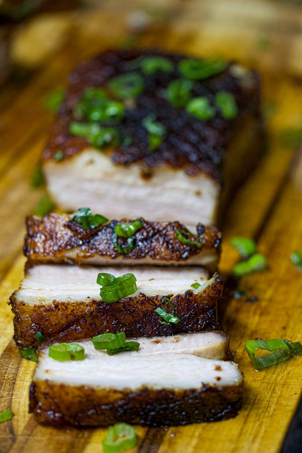 The best pork belly sliced vertically juicy delicious