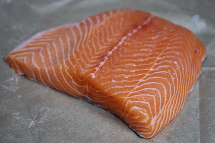Fresh Atlantic salmon raw