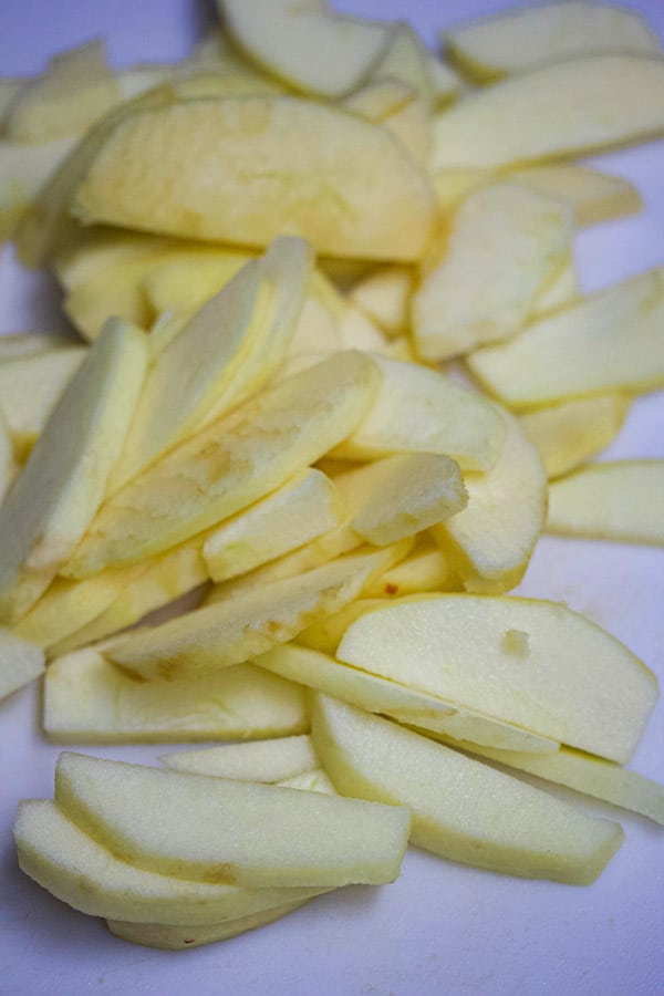 Gala apples peeled and sliced